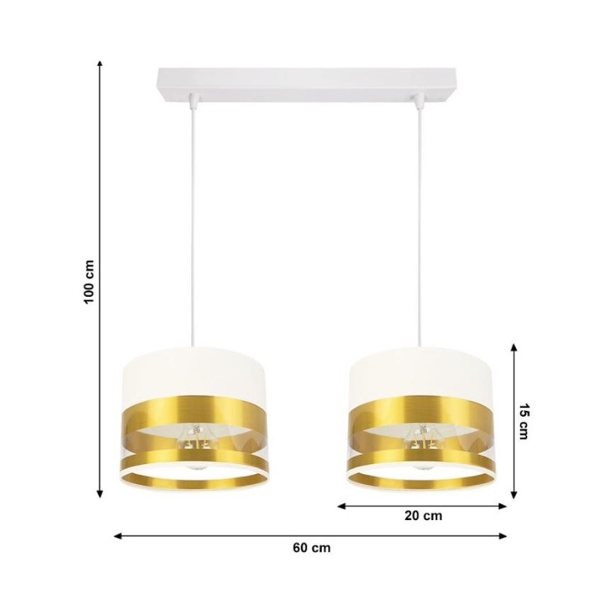 Luster na lanku MILO 2xE27/60W/230V zlatá