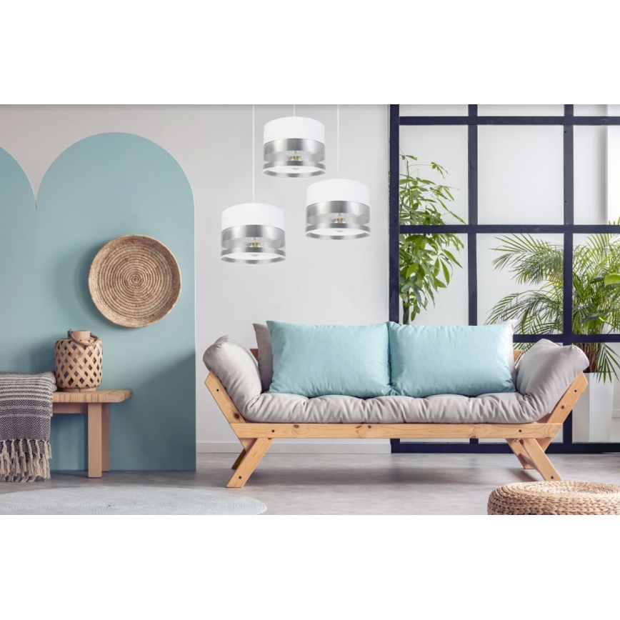 Luster na lanku MILO 3xE27/60W/230V strieborná