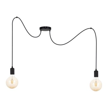 Luster na lanku MIROS 2xE27/60W/230V pavúk čierna