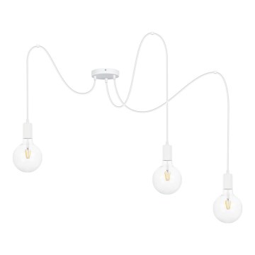 Luster na lanku MIROS 3xE27/60W/230V pavúk biela