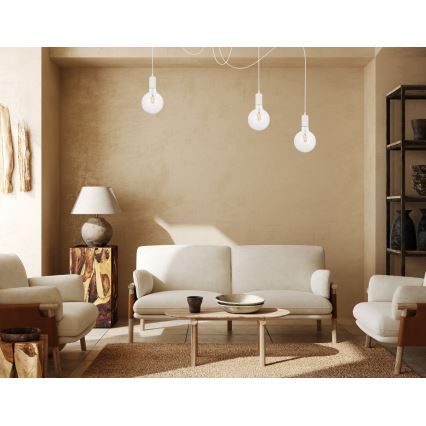 Luster na lanku MIROS 3xE27/60W/230V pavúk biela