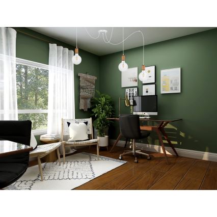 Luster na lanku MIROS 3xE27/60W/230V pavúk biela/medená