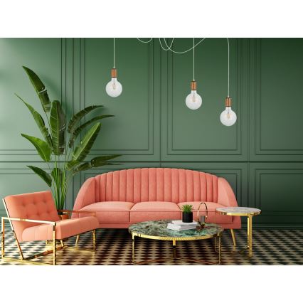 Luster na lanku MIROS 3xE27/60W/230V pavúk biela/medená