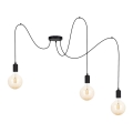 Luster na lanku MIROS 3xE27/60W/230V pavúk čierna