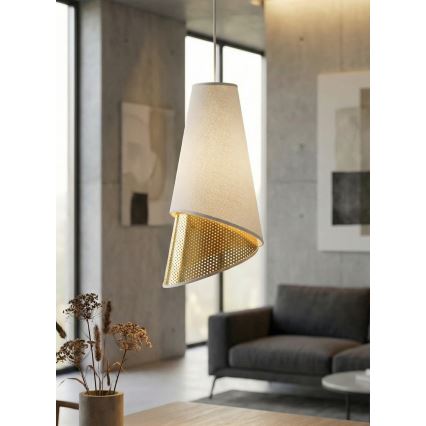 Luster na lanku MODA 3xE27/15W/230V biely/zlatý