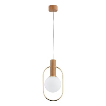 Luster na lanku MODI 1xE14/10W/230V zlatá/béžová