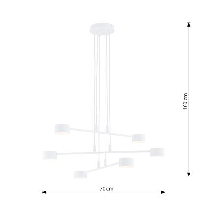 Luster na lanku MODUS 6xGX53/10W/230V biela