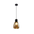 Luster na lanku MOLDO 1xE27/40W/230V čierna/dymová béžová