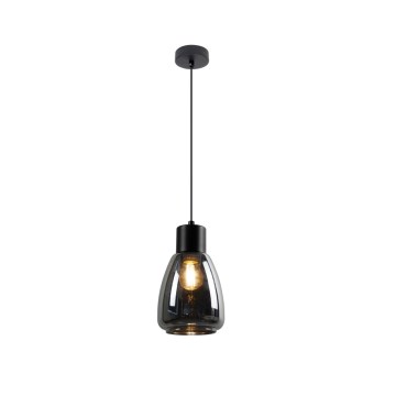 Luster na lanku MOLDO 1xE27/40W/230V čierna/dymová čierna