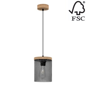 Luster na lanku MONSUN 1xE27/60W/230V borovica – FSC certifikované