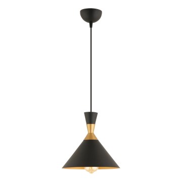 Luster na lanku MONZA 1xE27/40W/230V pr. 25 cm černá/zlatá