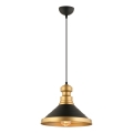 Luster na lanku MONZA 1xE27/40W/230V pr. 30 cm čierna/zlatá