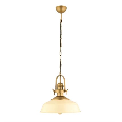 Luster na lanku MONZA 1xE27/40W/230V pr. 35 cm krémová/bronzová