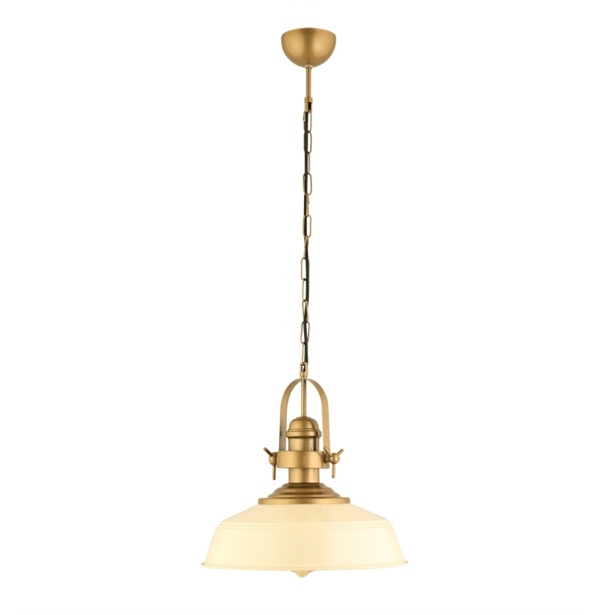 Luster na lanku MONZA 1xE27/40W/230V pr. 35 cm krémová/bronzová