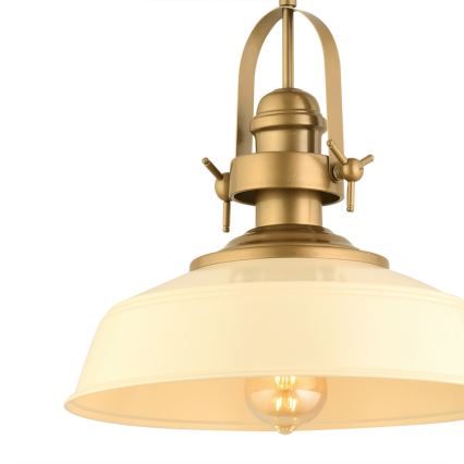 Luster na lanku MONZA 1xE27/40W/230V pr. 35 cm krémová/bronzová
