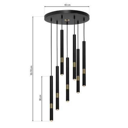 Luster na lanku MONZA 7xG9/7W/230V