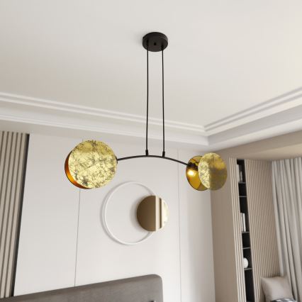 Luster na lanku MOTIF 2xE14/10W/230V zlatá