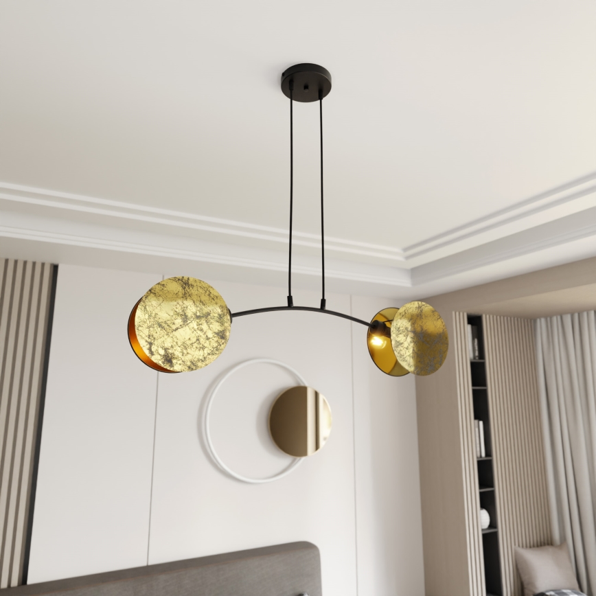 Luster na lanku MOTIF 2xE14/10W/230V zlatá