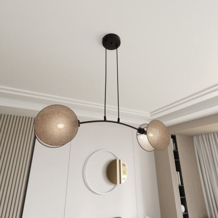 Luster na lanku MOTIF 2xE27/15W/230V béžová