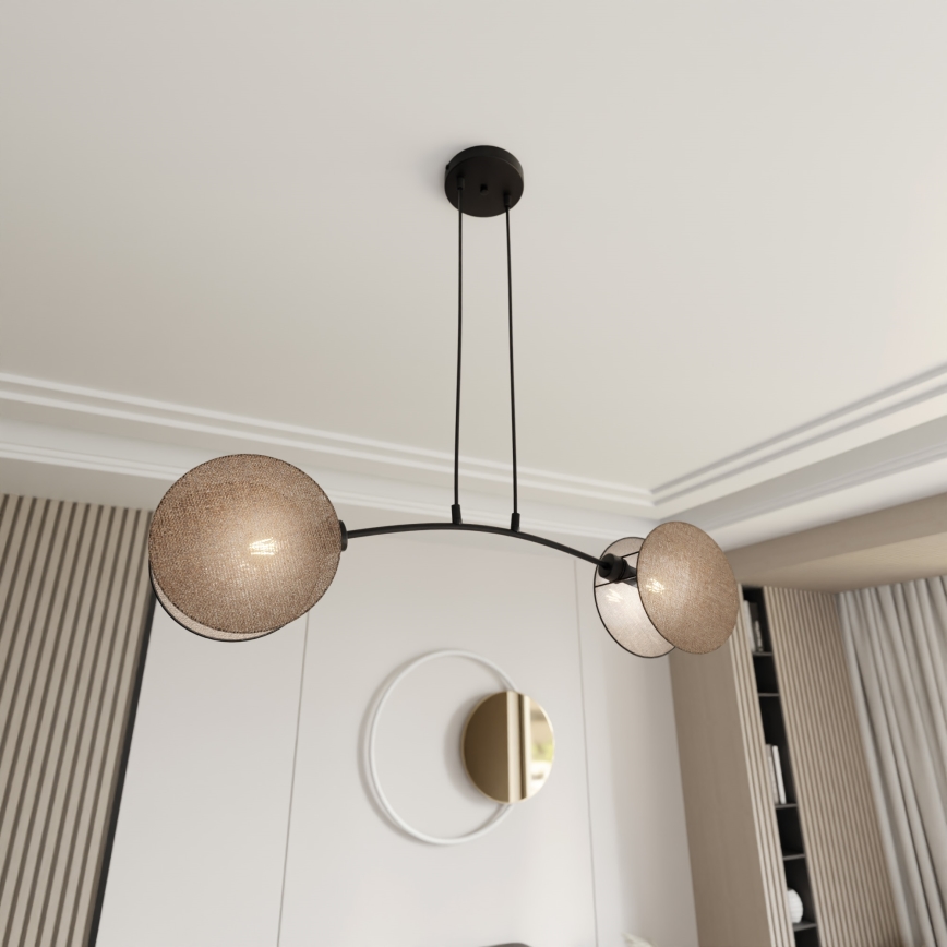 Luster na lanku MOTIF 2xE27/15W/230V béžová