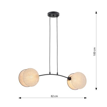 Luster na lanku MOTIF 2xE27/15W/230V béžová