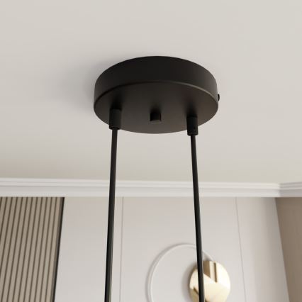 Luster na lanku MOTIF 2xE27/15W/230V čierna