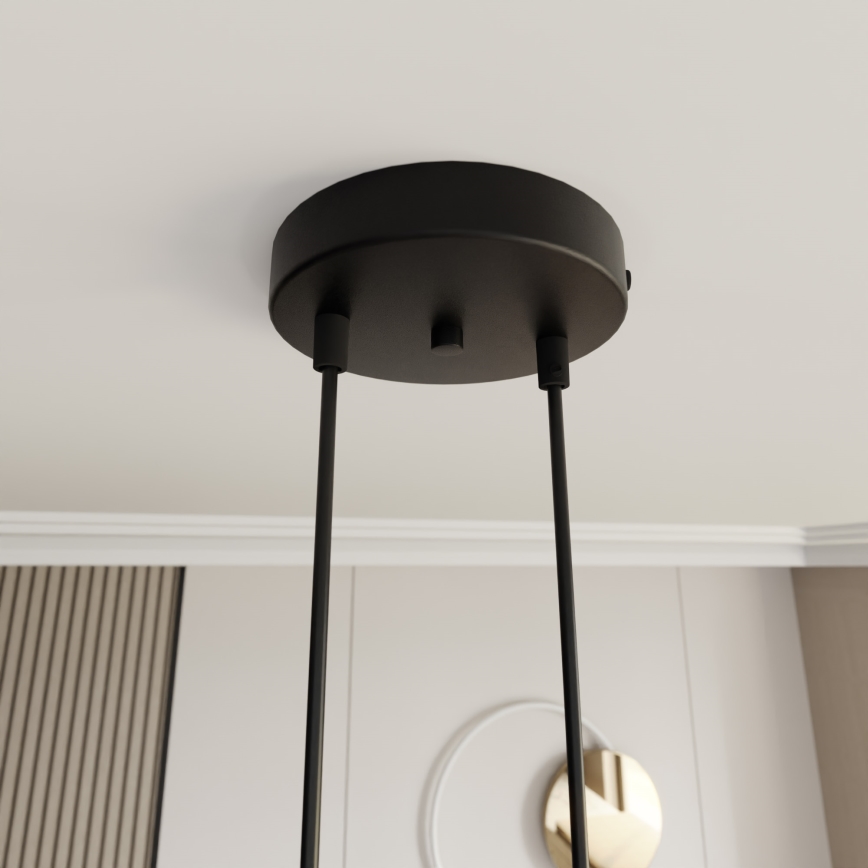Luster na lanku MOTIF 2xE27/15W/230V čierna