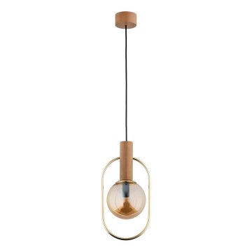 Luster na lanku MUFI 1xE14/10W/230V zlatá/béžová