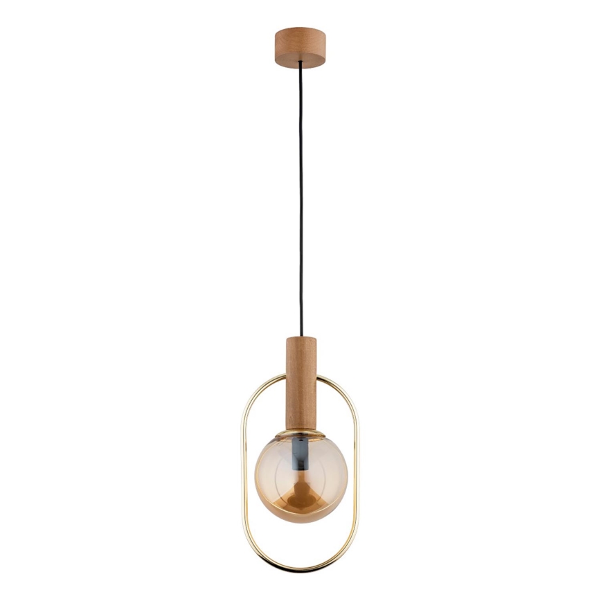 Luster na lanku MUFI 1xE14/10W/230V zlatá/béžová