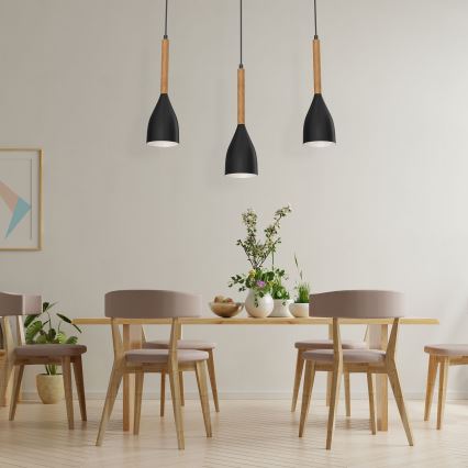 Luster na lanku MUZA NEW 3xE27/60W/230V čierna