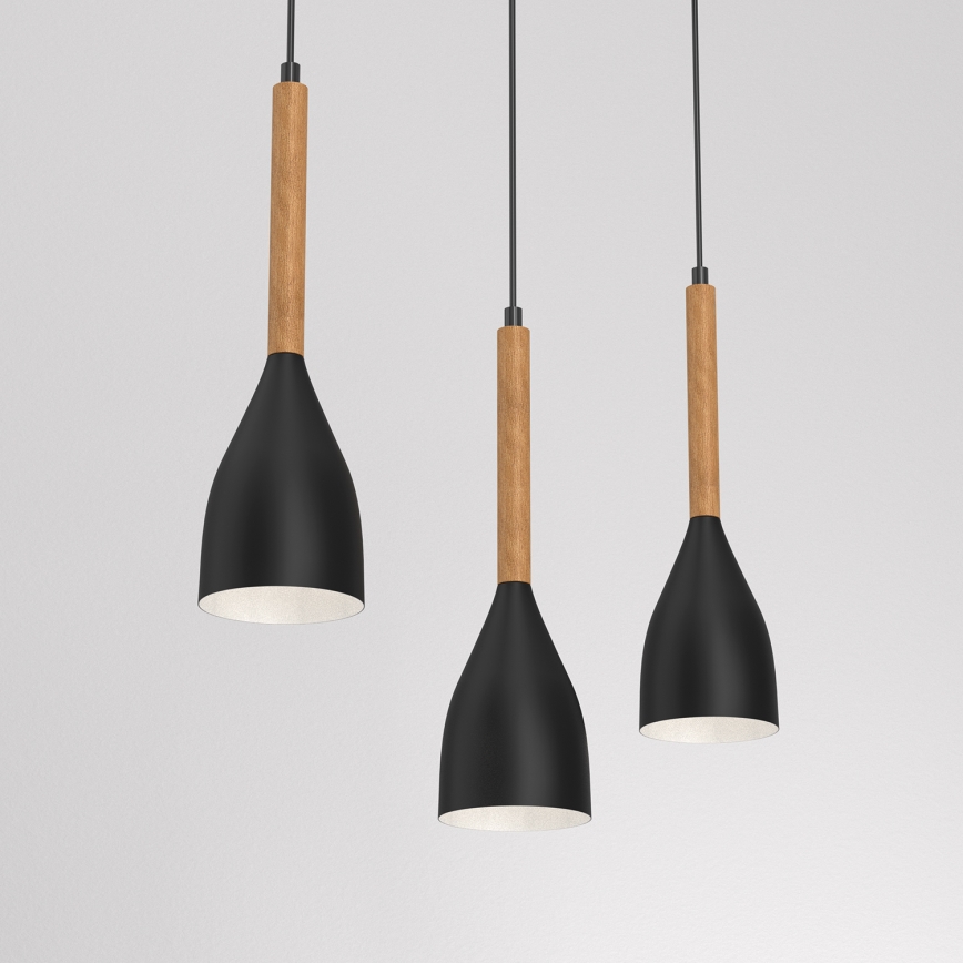 Luster na lanku MUZA NEW 3xE27/60W/230V čierna