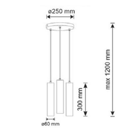 Luster na lanku NAPOLI 3xGU10/8W/230V