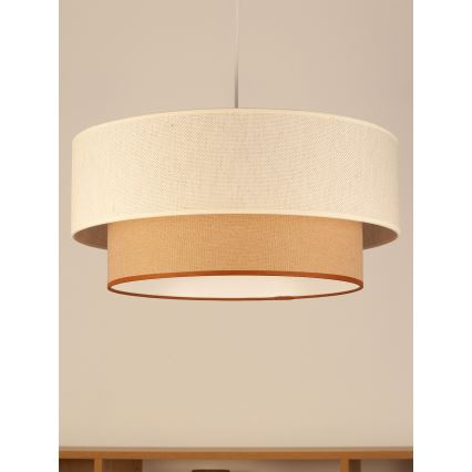 Luster na lanku NATIA 1xE27/60W/230V pr. 45 cm biely/hnedý