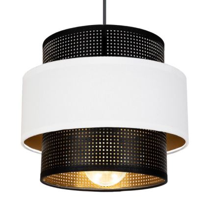 Luster na lanku NESS 1xE27/60W/230V čierna/biela