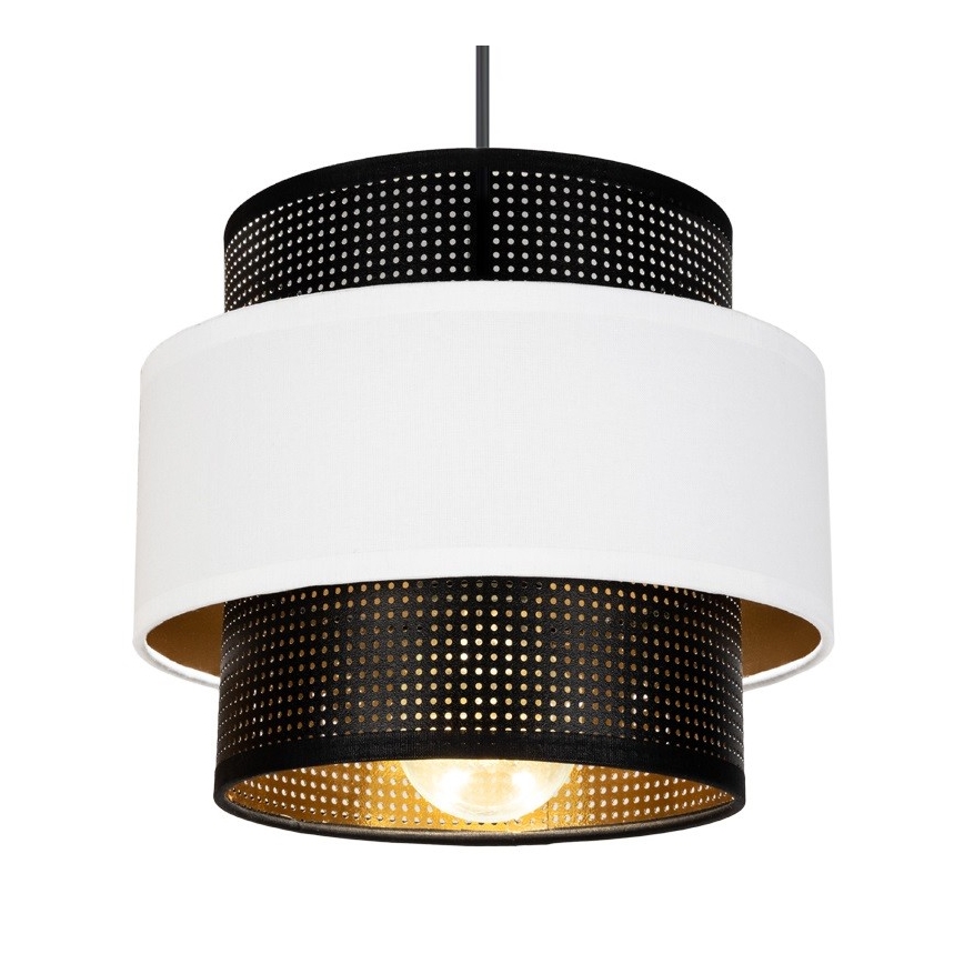 Luster na lanku NESS 1xE27/60W/230V čierna/biela