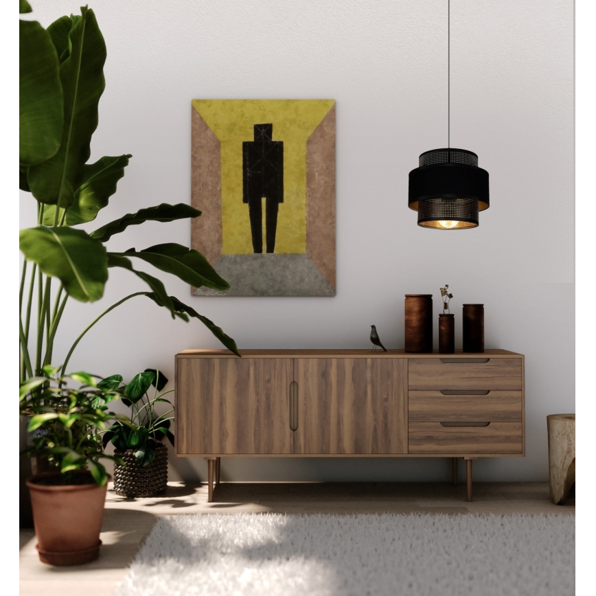 Luster na lanku NESS 1xE27/60W/230V čierna