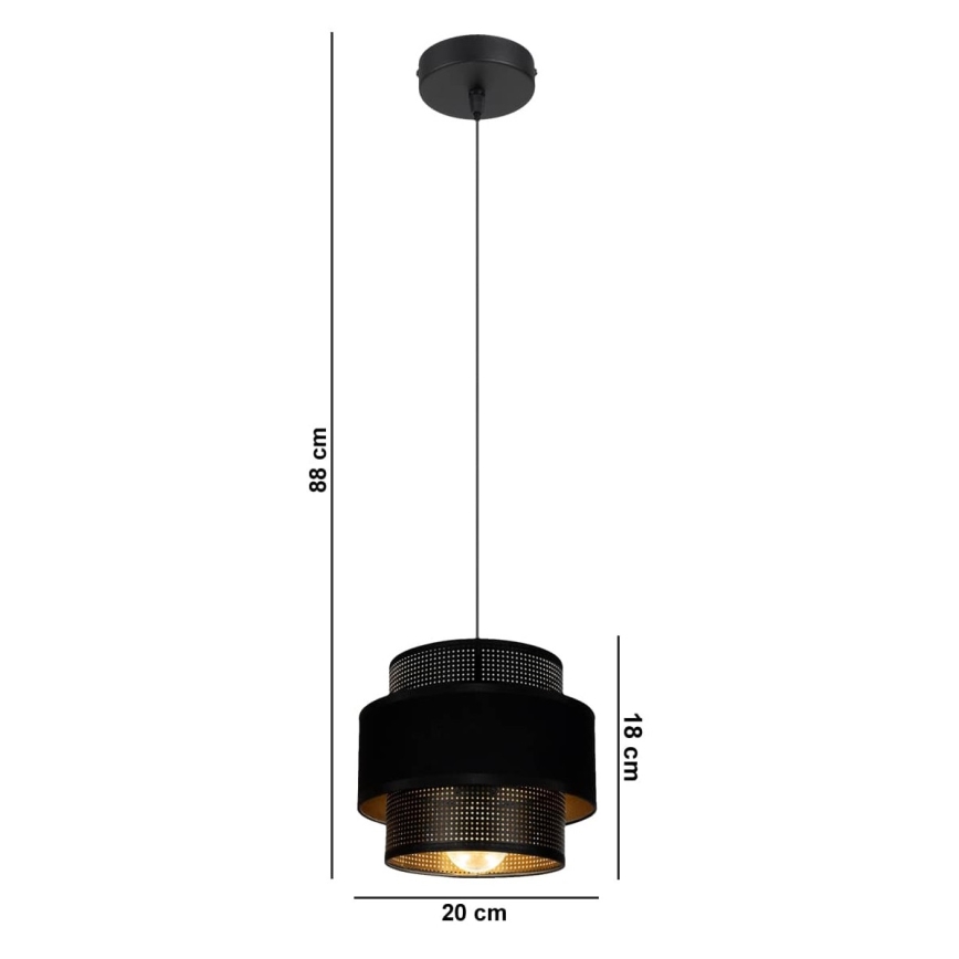 Luster na lanku NESS 1xE27/60W/230V čierna