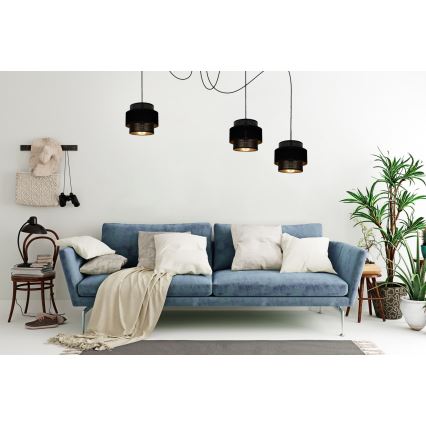 Luster na lanku NESS 3xE27/60W/230V pavúk čierna