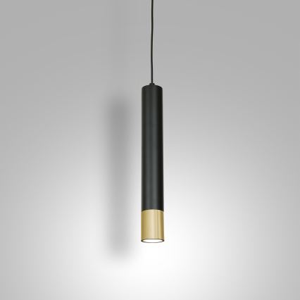 Luster na lanku NEST 1xGU10/8W/230V čierna/zlatá