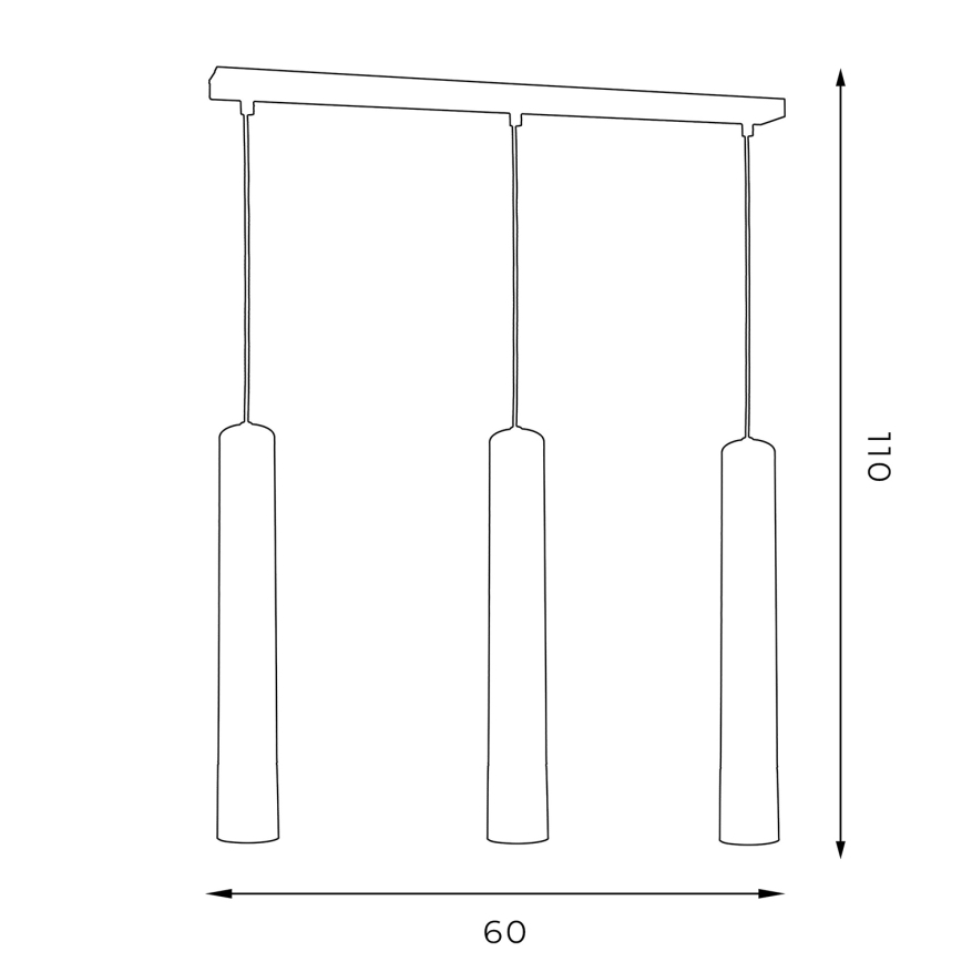 Luster na lanku NEST 3xGU10/8W/230V biela/lesklý chróm