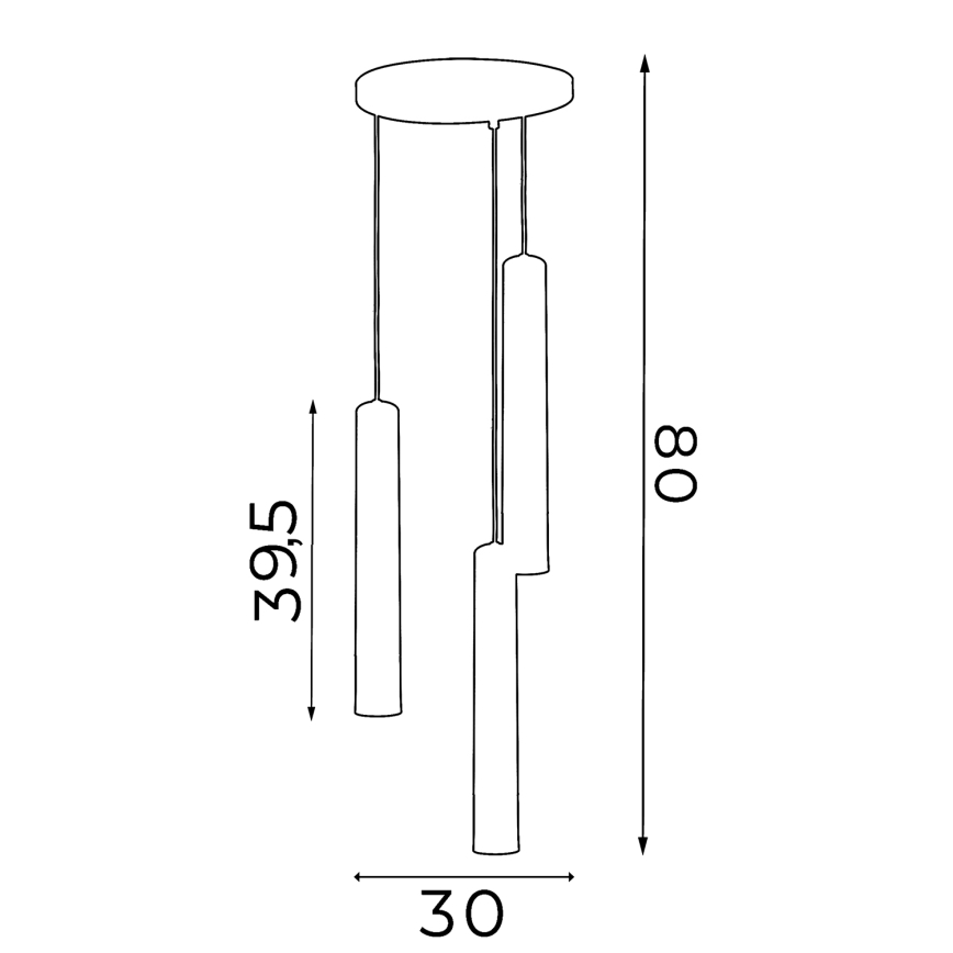 Luster na lanku NEST 3xGU10/8W/230V biela/lesklý chróm