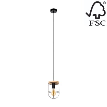 Luster na lanku NETUNO 1xE27/60W/230V dub – FSC certifikované