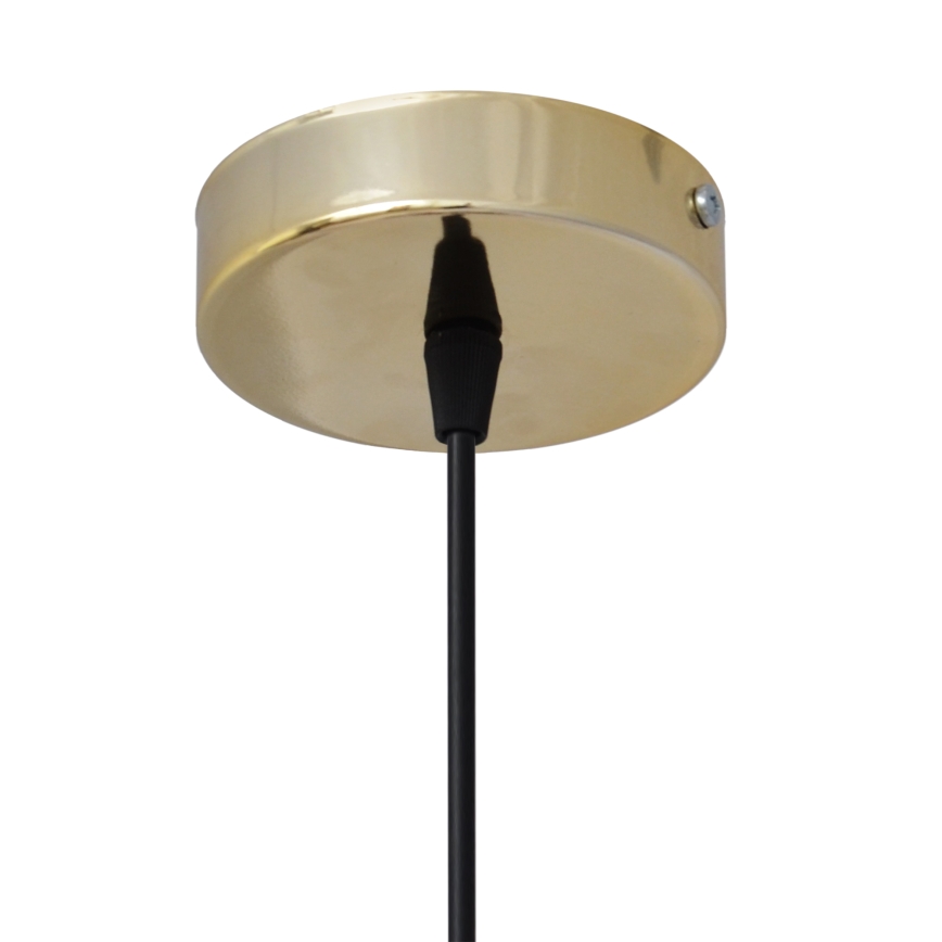 Luster na lanku NEWTON 1xE27/15W/230V čierna/zlatá