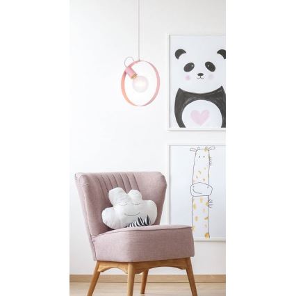 Luster na lanku NEXO 1xE27/40W/230V ružová