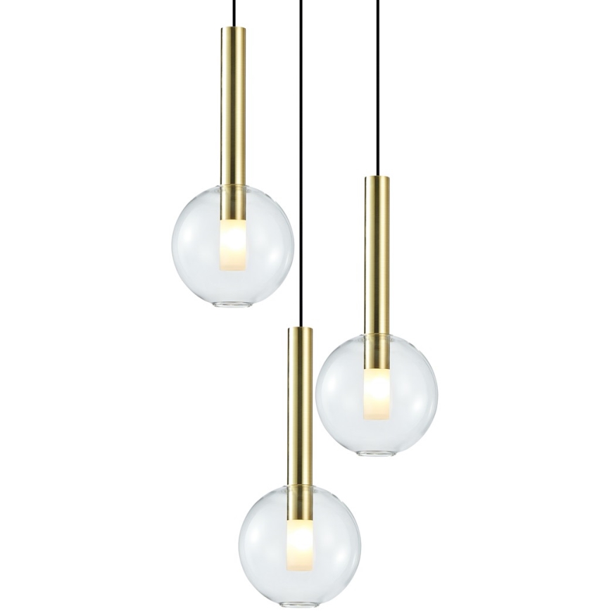 Luster na lanku NIKO 3xG9/9W/230V zlatá
