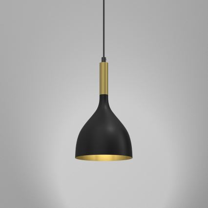Luster na lanku NOAK 1xE27/15W/230V čierna/zlatá