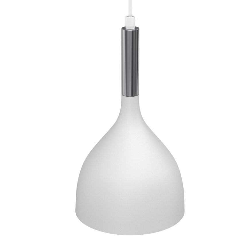 Luster na lanku NOAK 2xE27/15W/230V biela/lesklý chróm