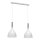 Luster na lanku NOAK 2xE27/15W/230V biela/lesklý chróm