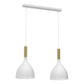 Luster na lanku NOAK 2xE27/15W/230V biela/zlatá