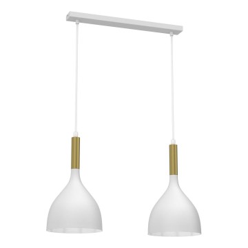 Luster na lanku NOAK 2xE27/15W/230V biela/zlatá